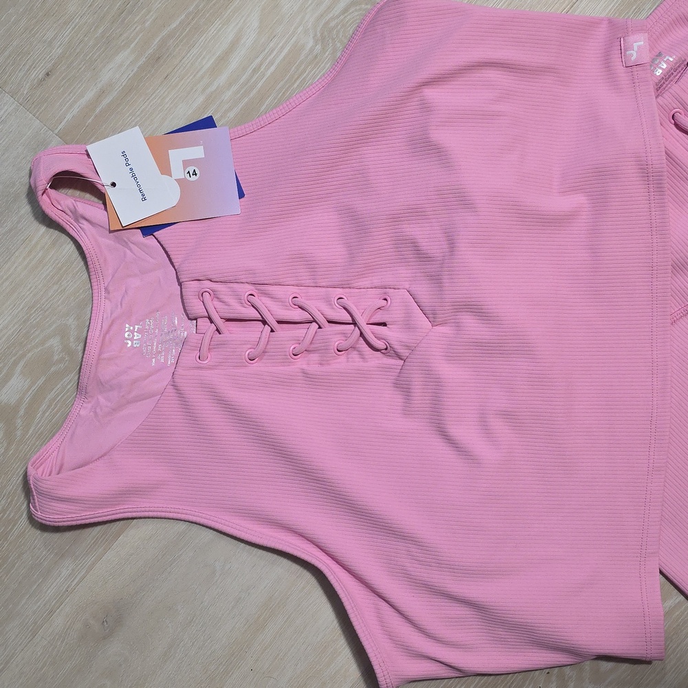 JoyLab Pink Women's High Rise 7/8 Leggings & Longline Bra Set - Picture 2 of 5